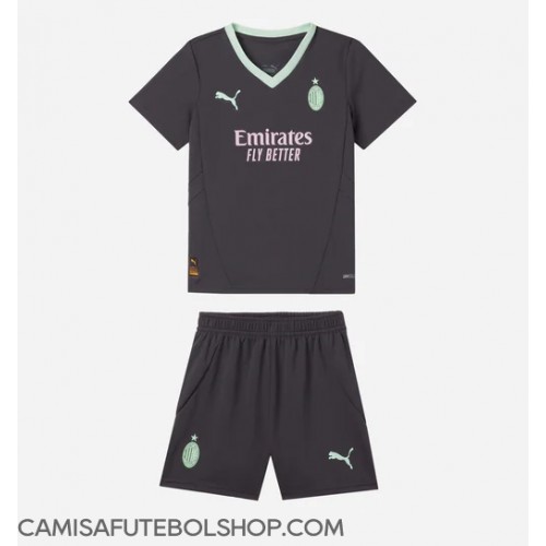 Camisa de time de futebol AC Milan Replicas 3º Equipamento Infantil 2024-25 Manga Curta (+ Calças curtas)